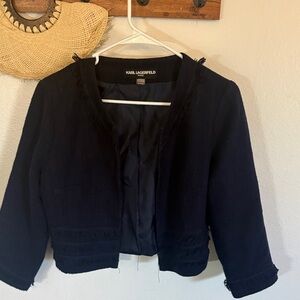 Karl Lagerfeld Black Textured Women's Blazer